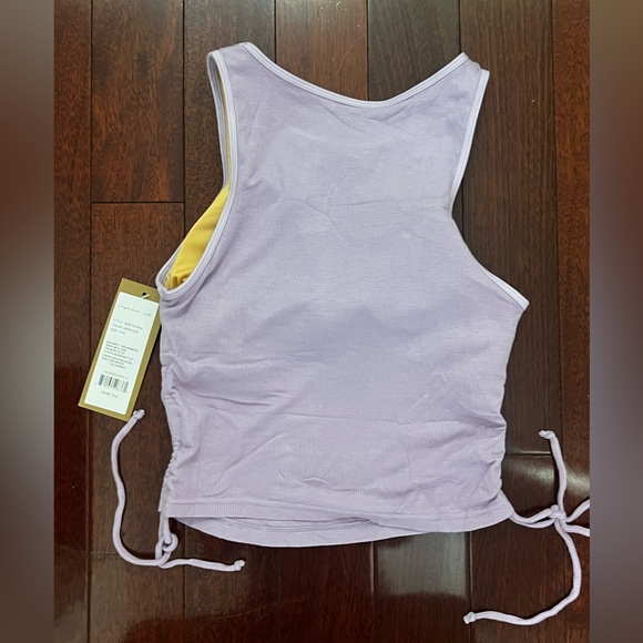 Niyama Sol Lavender Sleeveless Top with Side Ties and built in bra, size S/M - Picture 3 of 5